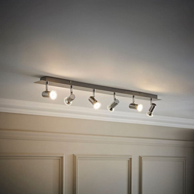 Valuelights Unisex Silver Consul 6 Way Ceiling Bar Spotlight - Image 3