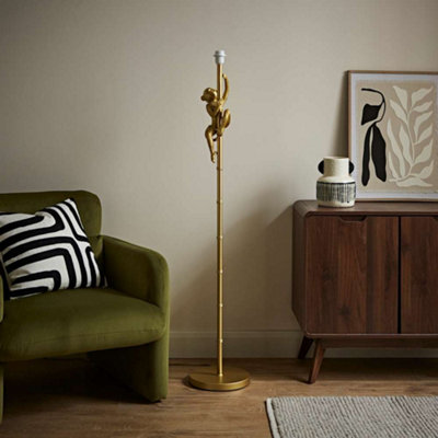 Valuelights Hanging Monkey Animal Quirky Modern Gold Floor Lamp Base from B&Q