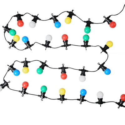 B&Q -  Set Of 10 Ip44 Rated 5.7M Outdoor Garden Integrated Led Festoon Multicoloured Lights 2700K Warm White