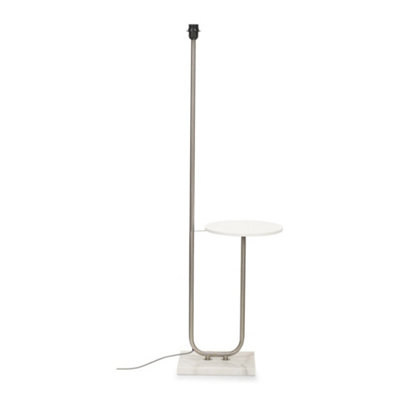 B&Q -  Tavel Brushed Chrome Floor Lamp With Integrated Table