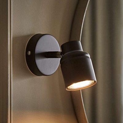 Valuelights Benton Black Single Ip44 Bathroom Wall Spotlight