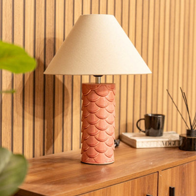 Valuelights Athena Ceramic Coral Mermaid Shell Scallop Bedside Table Lamp With Tapered Lampshade from B&Q