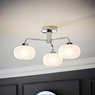 Valuelights Light Amaia Polished Chrome Ip44 Rated Way Frosted Ribbed Glass Ceiling Size 3