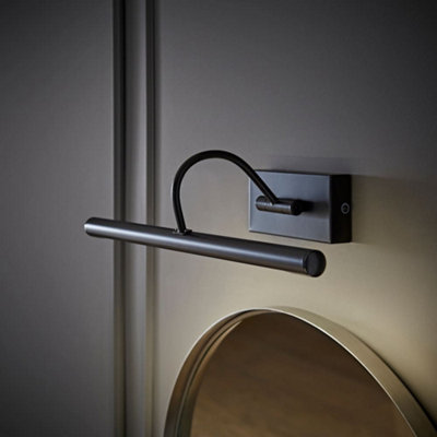 Valuelights Alana Matte Black Ip44 Bathroom Living Room Integrated Led Picture Wall Light from B&Q