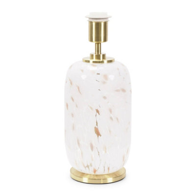 Gold Metal  White Confetti Glass Table Lamp Base  Living Room Bedroom Lighting - Image 5