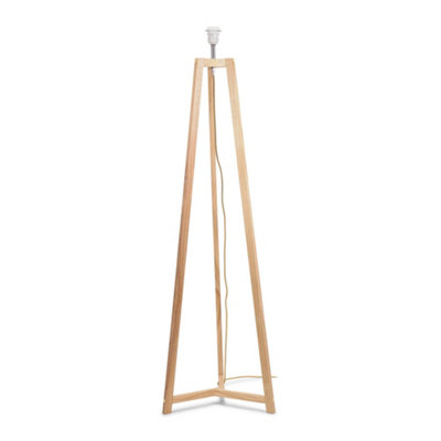 Valuelights Lottie Natural Wood Tripod Floor Lamp Base from B&Q