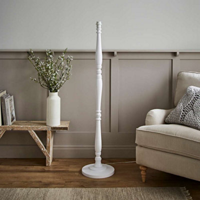 Valuelights Victoria Traditional White Wood Candlestick Floor Lamp Base from B&Q