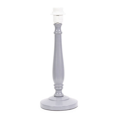 B&Q -  Victoria Traditional Grey Wood Candlestick Table Lamp Base