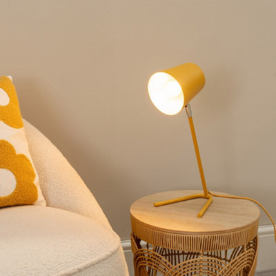 Valuelights Lark Mustard Metal Task Reading Compact Desk Table Lamp Yellow