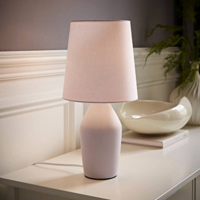B&Q -  Arlo Lilac Ceramic Table Lamp With Tapered Shade