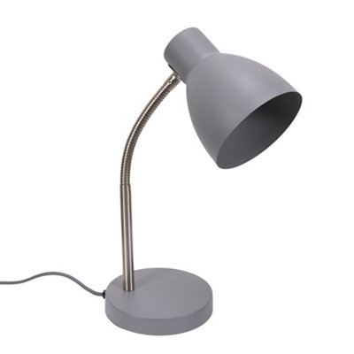 Valuelights Keela Grey Adjustable Flexi Neck Desk Lamp Task Reading Light For Living Room Office from B&Q