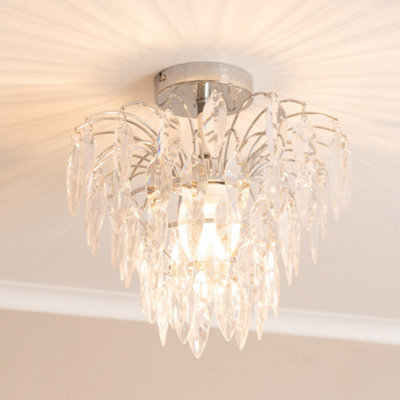 Valuelights Emma Acrylic Waterfall Jewel Droplet Pendant Ceiling Light from B&Q
