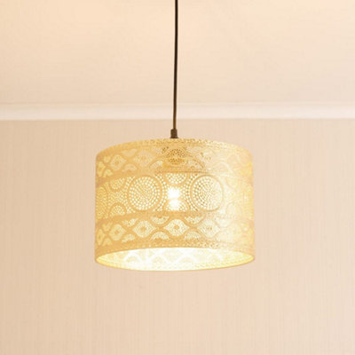 Valuelights Gold Casablanca Easy Fit Metal Drum Lamp Shade