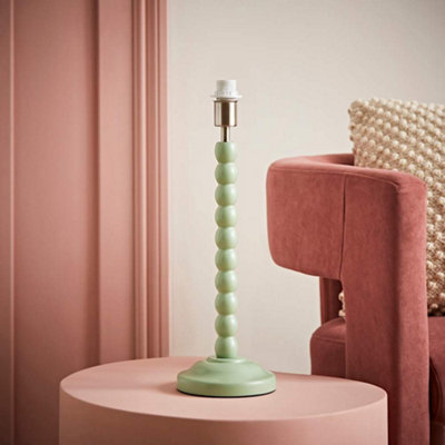 B&Q -  Bobbles Sage Green Bobbin Table Lamp Base