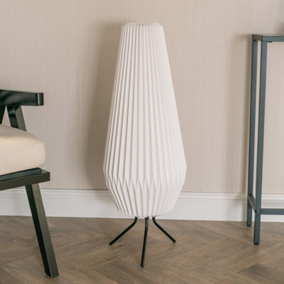 Valuelights White/Black Astrid Geometric Origami Teardrop Paper Pleated Floor Lamp 1.5M