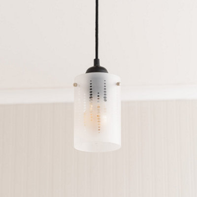 Valuelights Light Elsie Frosted Glass Spotted Ceiling Cylinder Lamp Shade Small