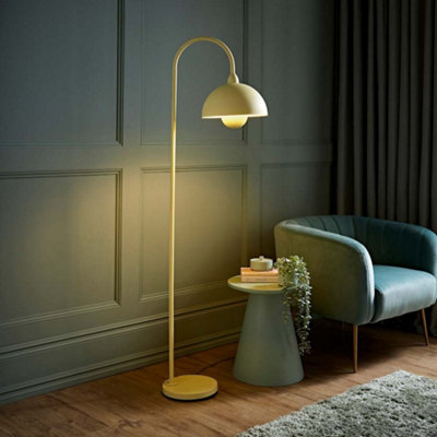 Valuelights Tilly Pastel Lemon Arched Dome Shade Metal Floor Lamp from B&Q