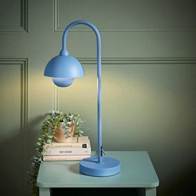 Valuelights Tilly Pastel Arched Dome Shade Metal Table Lamp Sky Blue