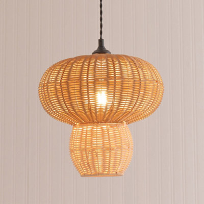 Valuelights Portobello Natural Rattan Mushroom Easy Fit Ceiling Pendant Lamp Shade
