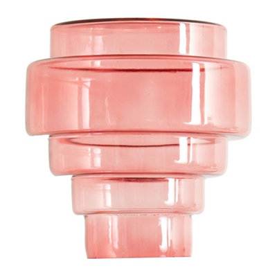 Valuelights Lane Glass 5 Tier Layered Easy Fit Ceiling Lamp Shade (D)23.5Cm Pink