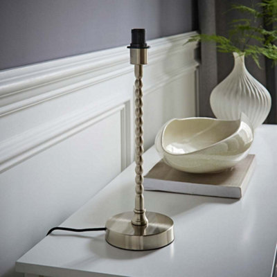 B&Q -  Maeve Brushed Chrome Bobbin Bobbled Metal Table Lamp Base