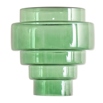 Valuelights Lane Glass 5 Tier Layered Easy Fit Ceiling Lamp Shade (D)23.5Cm Green