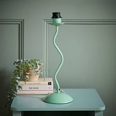 B&Q -  Wiggle Moss Green Metal Table Lamp Base