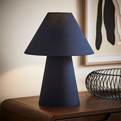 Valuelights Freddie Navy Tapered Shade Table Lamp from B&Q