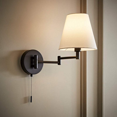 Valuelights Black/Light Sonia Matte Swing Arm Wall With Tapered Shade