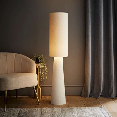 Valuelights Ash Boucle Midi Floor Lamp Cream