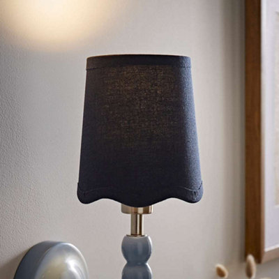 Valuelights Mabel Extra Small Navy Scallop Edge Linen Lamp Shade (D)12Cm from B&Q