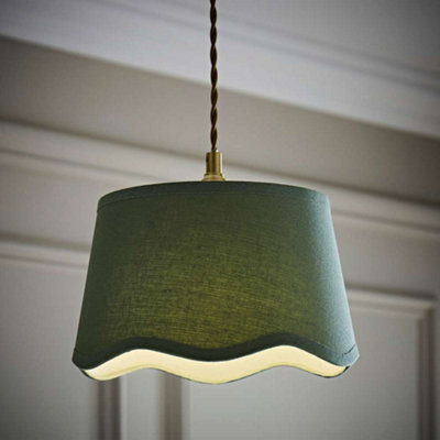Valuelights Mabel Small Sage Scallop Edge Linen Lamp Shade Lilac