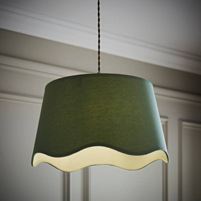 Valuelights Mabel Large Sage Scallop Edge Linen Lamp Shade Lilac