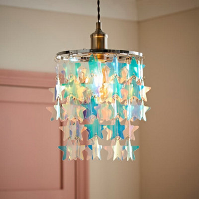 Valuelights Orla Iridescent Stars Ceiling Lamp Shade from B&Q