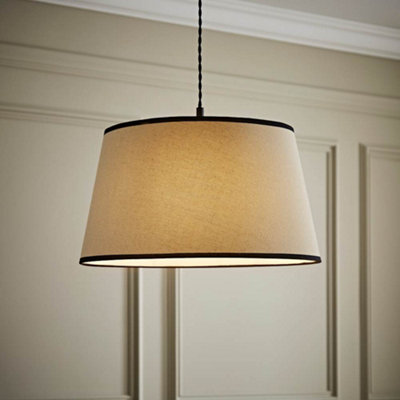 B&Q -  Aspen Large Black Trim Tapered Lamp Shade (D)45Cm