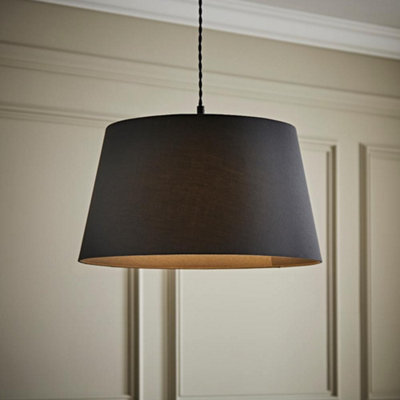 B&Q -  Aspen Large Grey Tapered Ceiling Lamp Shade (D)45Cm
