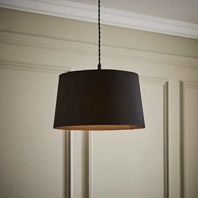B&Q -  Aspen Medium Black Tapered Ceiling Lamp Shade (D)35Cm