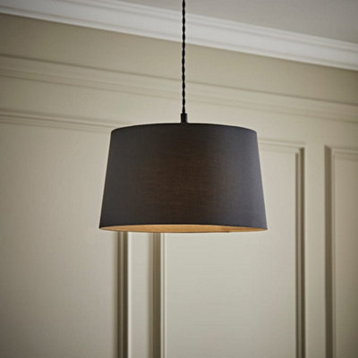 B&Q -  Aspen Medium Grey Tapered Ceiling Lamp Shade (D)35Cm