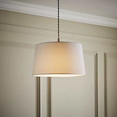 B&Q -  Aspen Medium White Tapered Ceiling Lamp Shade (D)35Cm