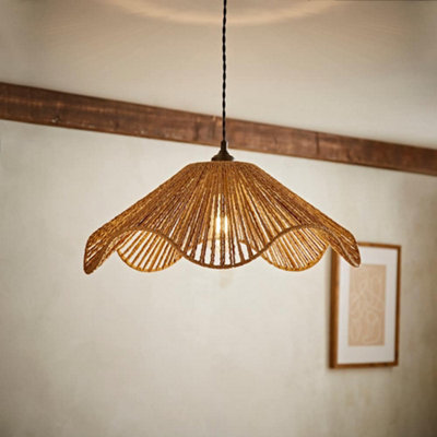 B&Q -  Farai Natural Woven Rope Wave Ceiling Lamp Shade
