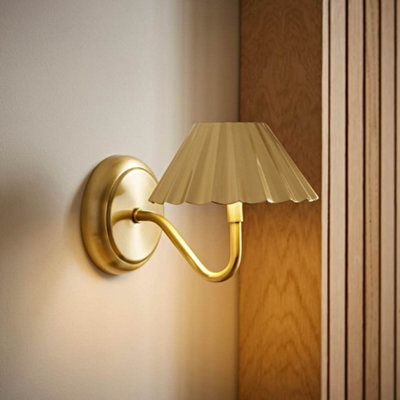 Valuelights Avery Brushed Gold Portable Rechargeable Wall Light from B&Q