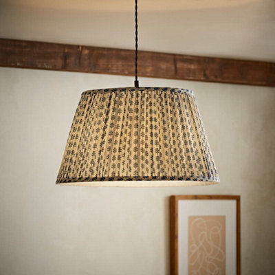 Valuelights Unisex Mid Blue Grange Large 45Cm Floral Pleated Ceiling Pendant Lamp Shade In - Image 6