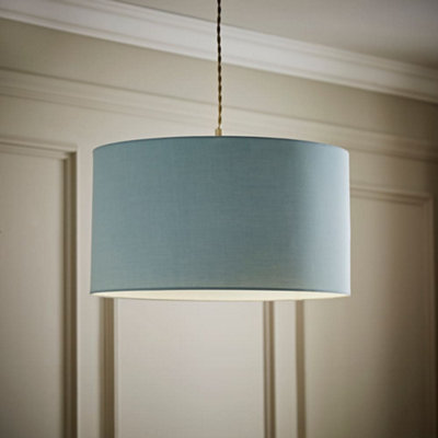 Valuelights Blue Reni Duck Egg Fabric Drum Ceiling Lamp Shade (D)45Cm Small