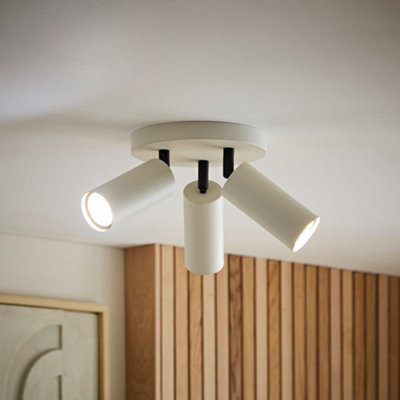 B&Q -  Taylor Matte Beige Tube 3 Way Adjustable Ceiling Spotlight