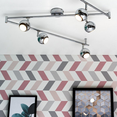 Valuelights Retro Adjustable 6 Way Eyeball Polished Chrome Ceiling Spot Light