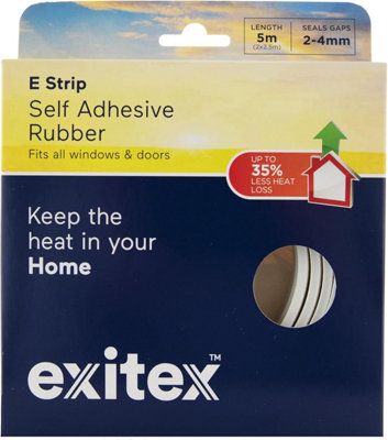 Exitex E Strip Self-Adhesive Rubber Seal 5m Roll - 2-4mm Gap - Image 5