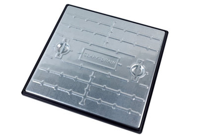 Clark Drain 600mm X 600mm 5T Galvanised Steel Manhole Cover & Frame Pc7Bg Overall Size Including Frame Is 663mm X 663mm from B&Q