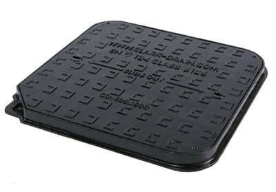 Clark Drain Cd777Kmb 600mm X 600mm X 40mm Overall Size With Frame 675mm X 675mm Ductile Iron B125 12.5 Tonne Heavy Duty Manhole from B&Q