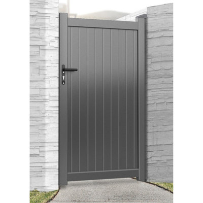Burbage Iron Craft Harrogate Aluminium Pedestrian Garden Gate 900mm Wide X 1800mm High Grey from B&Q
