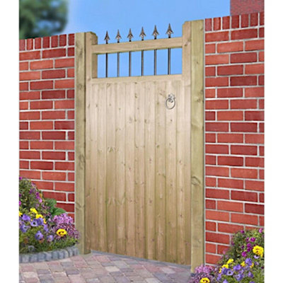 Burbage Iron Craft Hampto Tall Single Wooden Garden Gate 1050mm Wide X 1800mm High Hat14 from B&Q